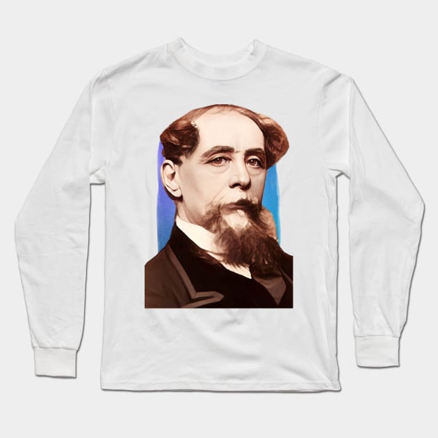 English Writer Charles Dickens illustration Long Sleeve T-Shirt by Litstoy 